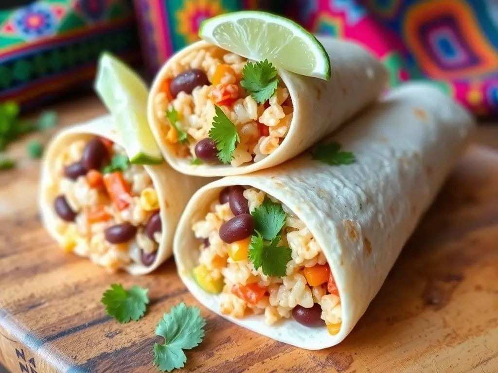 rice bean burritos